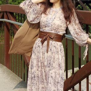 Animal print lovely dress ( belt not included)